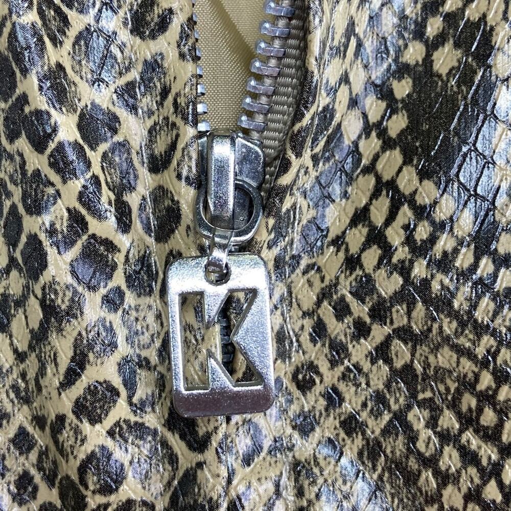 80s Vintage Python Snakeskin Print Jacket Faux Le… - image 4